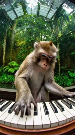 monkey use piano