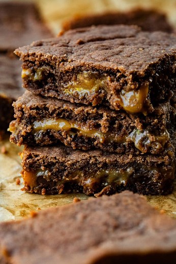 Caramel Brownies Made With 5 Easy Ingredients