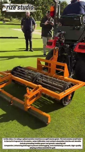 Golf Course Aeration – Specialized Turf Maintenance Machine in Action!