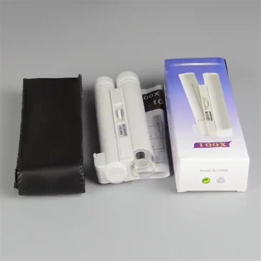 150X Magnifier Pocket Microscope with LED Light Measuring Scale