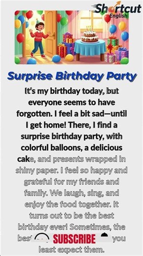 Surprise Birthday Party: The Best Surprise Ever! #english #englishspeaking #englishforbeginners