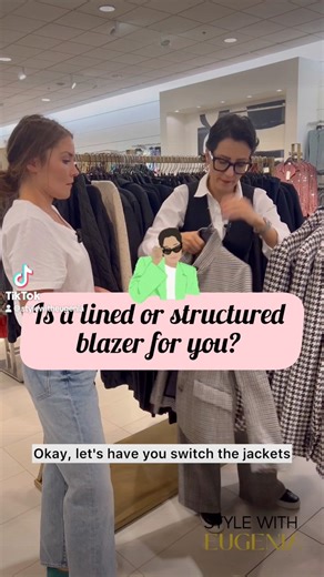 73K views · 235 reactions | There are structured blazers and unstructured. The absence of the jacket lining is the most noticeable difference between a structured and an unstructured. An unconstructed jacket is a great travel piece, a lighter weight and a more casual layering piece.#blazerstyle #styleideas #styleover30 #stylewatch #stylestatement #stylereels #fashionandstyle #over30style #blazercowok #structured #fashion #blazer | Style with Eugenia | Facebook