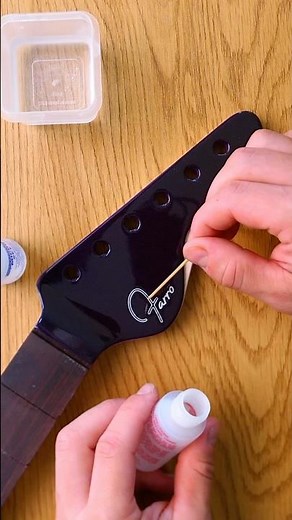 How we apply our waterslide decals #guitarbuilding #guitar