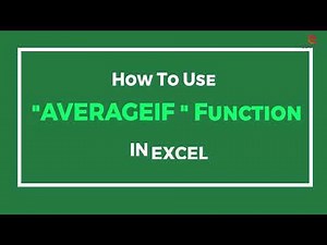 How to use AVERAGEIF function in Excel