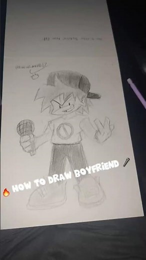 How to draw Boyfriend from friday night funkin #fnf #fridaynightfunkin #fnffanart