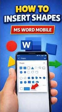 How to Insert Shapes in MS Word in Mobile Phone #msword #mobile #study