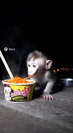 527K views · 8.4K reactions | Monkey with spicy Korean Noodle .001 #monkey #noodle #spicy | Monkey planet | Facebook