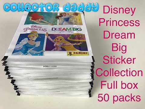 Disney Princess Dream Big Panini sticker collection full box 50 packets