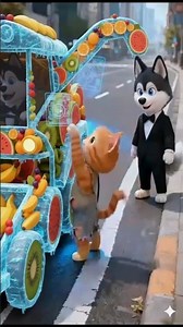 Cute Cat's Ice Robot Defender! 🤖🧊 | Animated Fruit Stand Adventure | Transformers Short