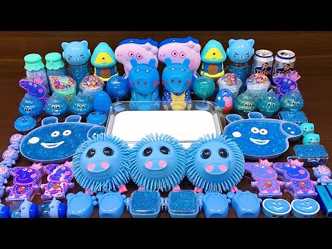 Series BLUE Slime ! Mixing Random Things into GLOSSY Slime! Satisfying Slime Videos #142