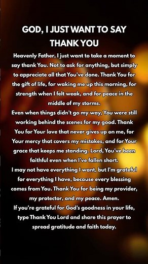 God I Just Want to Say Thank You – A Heartfelt Prayer of Gratitude