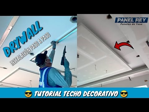 Step-by-step ceiling installation with plasterboard