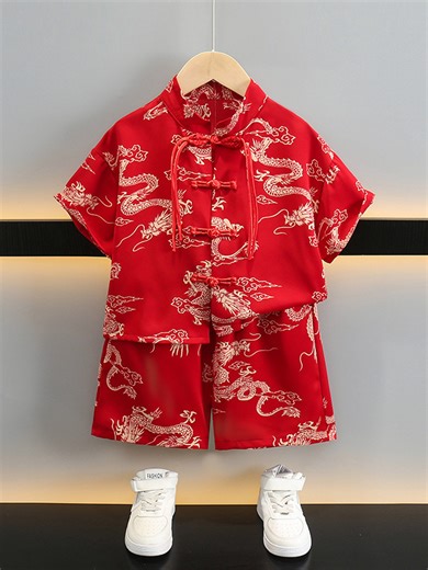 Kids Red Modern Hanfu CNY Clothes #cnyclothes #cnykidsclothes #yearofthesnake #kidscloth #hi5baby