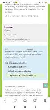 Módulo 14 semana 2 cuestionario socioemocional. Responsabilizandome de mis acciones.