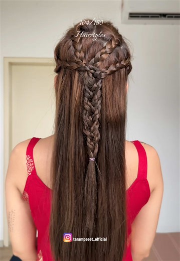 Simple and easy half up braid hairstyle! #fyp #hairtutorial #hairstyle