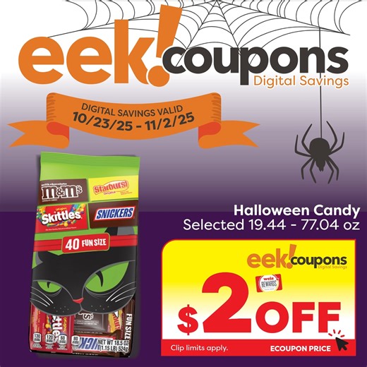 3.1K views · 19 reactions | The most important part of Halloween....CANDY!  Save $2 on selected Halloween candy with eek!Coupons! Clip Now - https://www.weismarkets.com/coupons/7580591 | Weis Markets | Facebook
