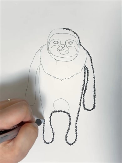 Line Art of a Sloth: Ink Creature Series No. 15