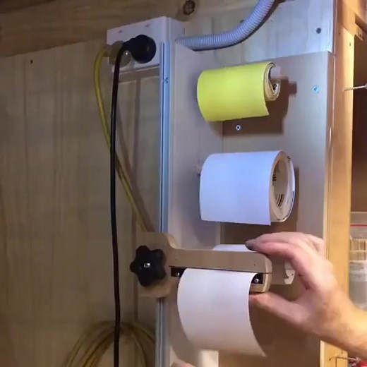 145_Nice idea for a sandpaper dispenser 🧐 #woodwork #woodworking #diy #engineering | Trade Ctory