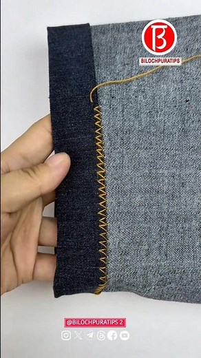 Overlock stitch for shortening trousers