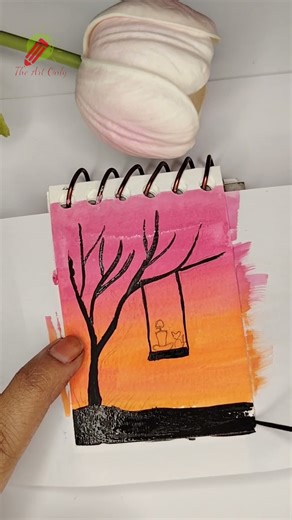 Beautiful mini notebook painting #drawing #satisfying #simple #artwork #idea #reels #viral #short