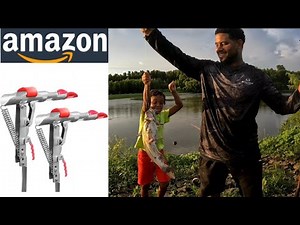 Bank Fishing with Automatic Spring Fishing Rod Holder from Amazon | Better Than You Think