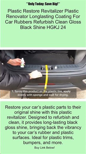 Plastic Restore & Revitalizer for Car Rubbers