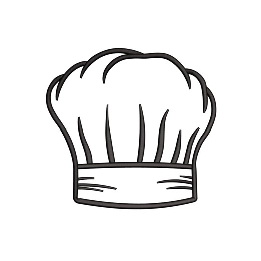 Chef Hat Embroidery Design: Kitchen Silhouette Machine Embroidery Design 4 Sizes (digital Download) - Etsy