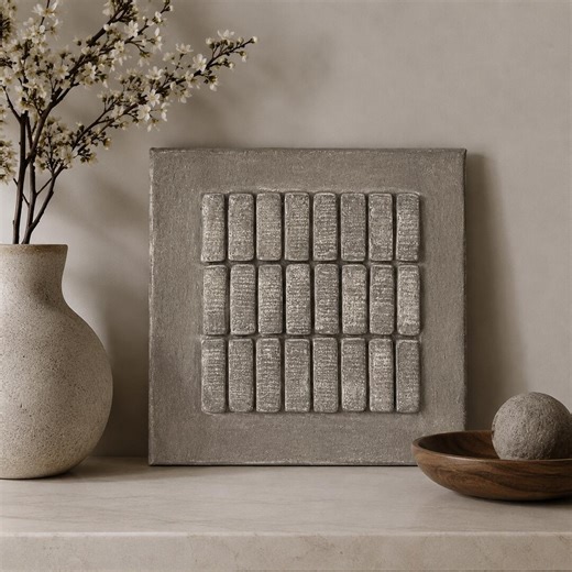 Textured Geometric Wall Art, 3D Minimalist Artwork,taupe, Handmade Neutral Relief Art, Modern Sculptural Wall Decor - Etsy