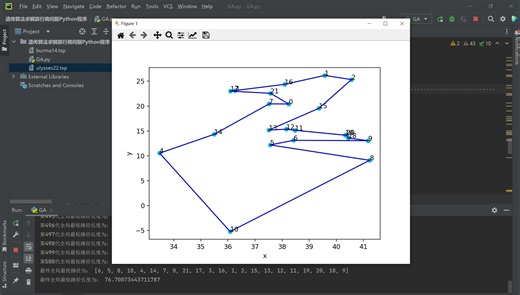 遗传算法求解旅行商问题Python代码操作演示