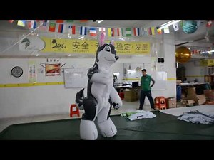 inflatable walking husky costume / inflatable zoo animal dog suit