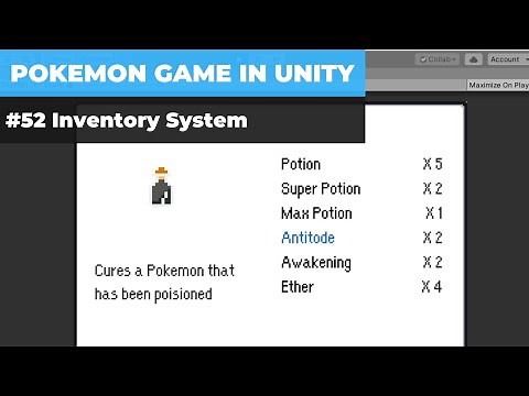 Make A Game Like Pokemon in Unity | #52 - Creating Inventory System