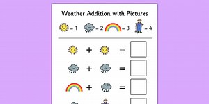 Weather Themed Addition with Pictures Worksheet Pack