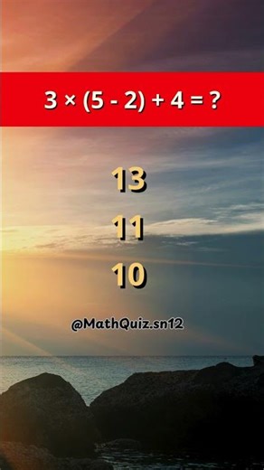 DAILY CHALLENGE 🔥 3 x (5 - 2 ) #quiz #triviatricks #maths