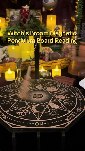 Witch's Broom Magnetic Pendulum Board for Divination