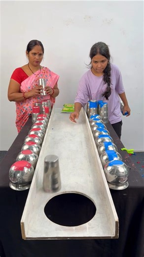 Slide Glass Challenge With Mom Vs Daughter #game #shorts