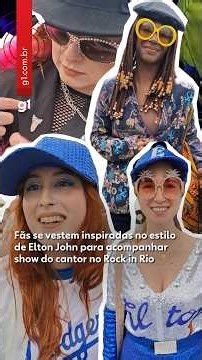 Fãs de Elton John vestem looks inspirados no cantor na Cidade do Rock #g1norockinrio