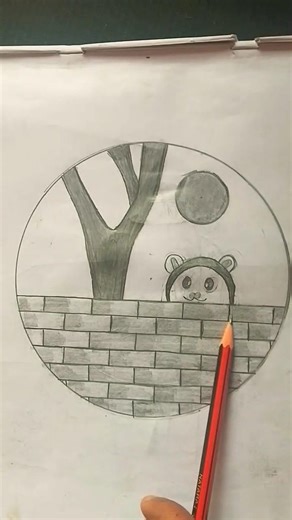 how to draw Sun and Panda and trie #shots