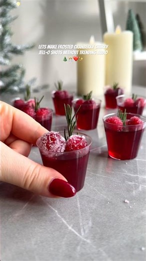 Frosted Cranberry Cherry Jell-O Shots #recipe #recipeoftheday #easycocktails #asmrsounds #asmr