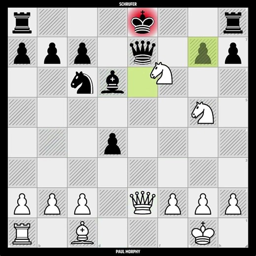 Brilliant smothered mate😱 Paul Morphy vs Schrufer 1859 #chess