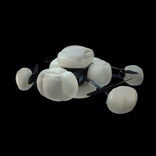 DJI is excited to announce our innovative new airbag solution that will be included in all newly released drones this year. Simply triple tap the shutter button on your remote to activate the omnidirectional airbags for worry-free flight. | DJI