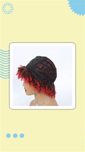 Short Kinky Curly Wig with Bangs