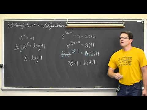 Solving Equations with Logarithms Pt 1