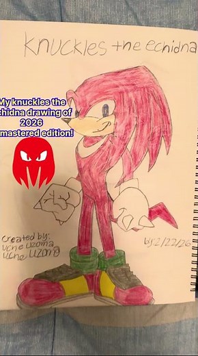 My knuckles the echidna drawing of 2026 remastered edition!