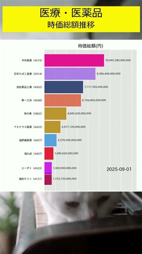 【時価総額推移】医療・医薬品💊 #shorts #新nisa #投資 #お金の勉強 #お金の知識 #資産形成 #お金の貯め方 #資産運用 #老後資金 #日本株