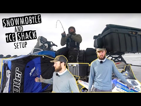 The ULTIMATE Ice Fishing Rig - Ice Shack and Snowmobile Set-up!