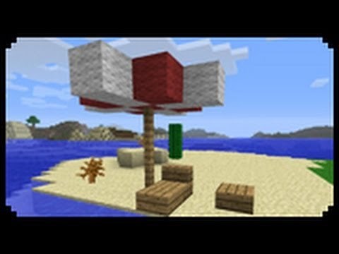 Minecraft: How to make a beach umbrella and deck chairs