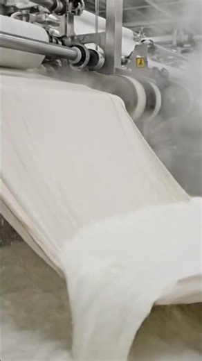 Submerged in a steaming bath for washing and bleaching. ‪@clothworld7804‬