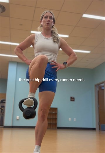 If you’re more prone to injuries during a training block-try this!!! This exercise really opens up your hips and helps improve stride and speed! Ever since my hip injury last year, I’ve focused on hip strengthening and this has become one of the best to improving my overall form. #runtok #runner #strong #weightlifting #marathontraining @FP Movement @Bandit @Garmin Connects @Saturday Strides