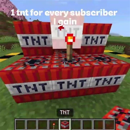 blowing up 15 tnt (subscribe for 1 tnt) #minecraft #subscribe #fyp