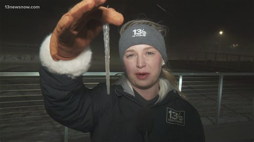 Virginia Beach sees strong winds and frigid temperatures, with snow still falling after midnight. | 13News Now - WVEC